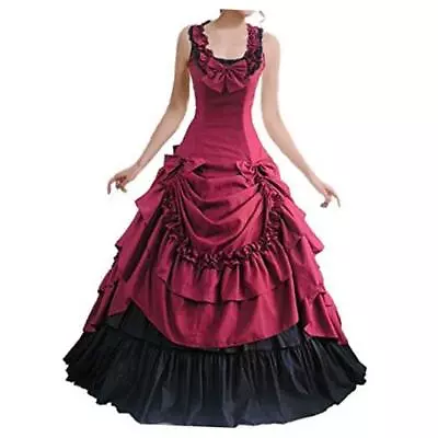 Womens Lace Marie Antoinette Ball Gown Dress Victorian Costume X-Large Red • $115.45