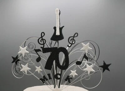 £14.99 • Buy Cake Topper Musical Notes Guitar Cake Decoration Stars On Wires 18th 21st 005