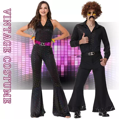 Adults Disco Diva Fancy Dress Costume Retro Hen Night 60s 70s 80s Dancin- Queen • £9.21