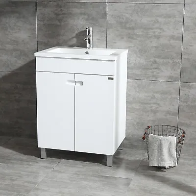 Modern 24  Single Bathroom Vanity Wood Cabinet With Undermount Resin Sink Faucet • $269.99