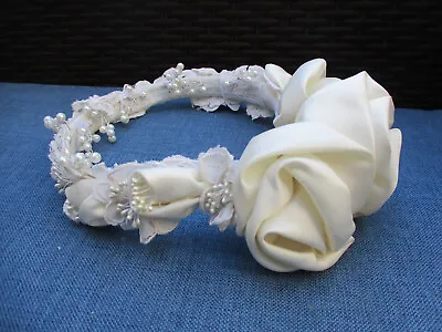 VINTAGE HOUSE Of BIANCHI ~ WEDDING HEADPIECE ~ BEADING ~ FLOWERS • $44.99