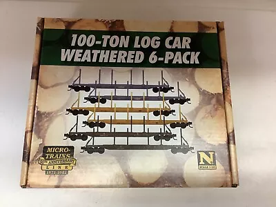 Micro Trains #993 05 019 N Scale  Weathered 100 Ton Log Car 6 Pack • $167.95