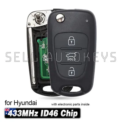 For Hyundai IX35 2011 2012 2013 433MHz ID46 Tranponder Flip Remote Car Key Fob • $35.49