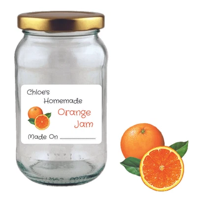 £9 • Buy 180 Personalised Orange Jam Jar Labels Preserve Jam Jar Chutney Oranges 