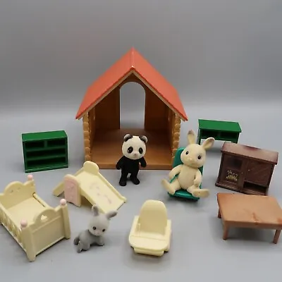 Calico Critters Mini Cottage Furniture Lot Nursery Baby Bunny Panda Lot Epoch • $16