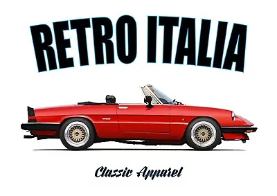 £13.50 • Buy ALFA ROMEO SPIDER KAMM TAIL T-shirt. RETRO ITALIA. CLASSIC CAR. PININFARINA.