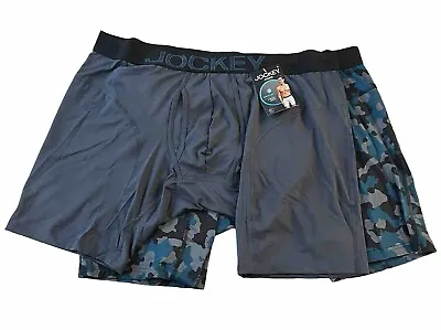 Men's Jockey 2-Pack (Blue Gray Camo) Athletic RapidCool Stretch Midway Briefs • $23