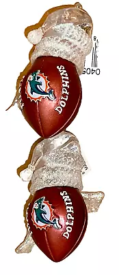 Miami Dolphins Football NFL Christmas SNOWMAN Holiday Ornaments Wilson NEW Lot 2 • $21.99