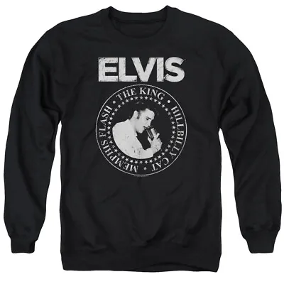 Elvis Presley Rock King Crewneck Sweatshirt Licensed Music King Of Rock Black • $24.49