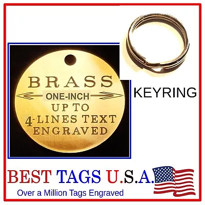 PREMIUM BRASS DOG TAG Custom Personalized Engraved Made In USA~$6.95 Shipped! • $2.95