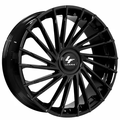 26  Lexani Wheels Wraith-XL Gloss Black Rims (Regular Caps) • $2629