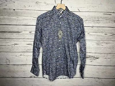 Visconti Black Mens Multicolor Geometric Button Down Shirt Size Small NWT • $49.99