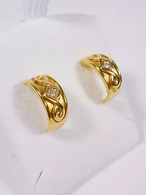 £650 • Buy 18ct Clogau Rose And Yellow Gold Diamond Queen Elizabeth Earrings