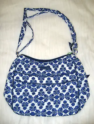 Vera Bradley NEW Cobalt Tile Carryall Crossbody Blue White Mom's Day Out • $40