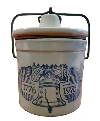 Vintage Bicentennial 1776 - 1976 Stone Ware Crock With Lid Liberty Bell • $5.99