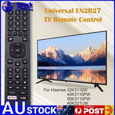 Universal EN2B27 TV Remote Control For Hisense 32K3110W 40K3110PW 50K3110PW • $9.09