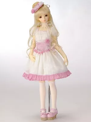 BJD Volks Super Dollfie Dream DD SD SD13 Pink Frilled-Hem Dress Hat Outfit Set • $59.96