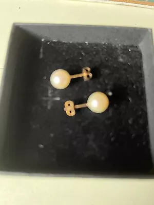 Gold Earrings With Cultured Pearls.9K Gold Hallmarked • £1.45