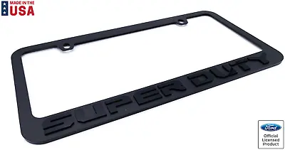 Matte Black License Plate Frame W/ Ford F-250 F-350 Super Duty Emblem Logo • $34.95