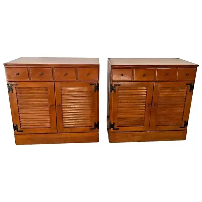 Pair Of Ethan Allen By Baumritter Nightstands Bedside Double Door Cabinets Shelf • $1536.50