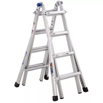 Aluminum Telescoping Multi-Position Ladder - 18 Ft. Reach 300 Lbs. Load Capacity • $259.95