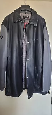  AIR JORDAN TWO 3 LEATHER JACKET  BLACK CHARCOAL Y2k VTG MICHEAL JORDAN  23 • $400