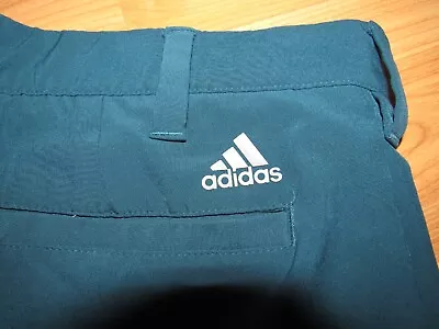 ADIDAS Mens Sz 34 Teal Blue Golf Shorts Flat Front Polyester Spandex 10  Inseam • $14.99