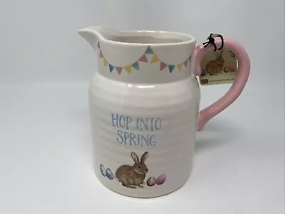 Harvest Green Studio Hop Into Spring 4x7in Ceramic Pitcher BB02B11002 • $23.39