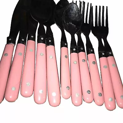 WF Washington Forge Flatware Silverware Mardi Gras 11 Piece Set Pink Vintage • $35.99