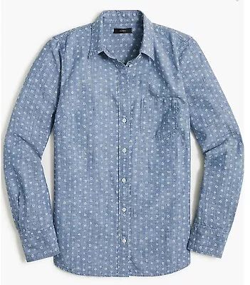 JCrew Factory Women's XS Chambray Shirt In Signature Fit Floral • $29