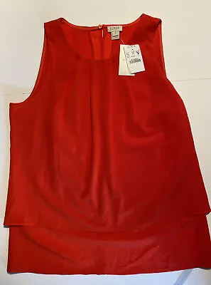 NWT J Crew Womens Tank Top  Sleeveless Orange Tiered Blouse Size 0 Style F3805 • $16.33