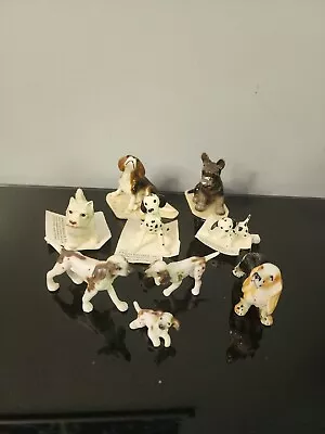 Lot Of 9 Dog Minitures Alot Of Hagen Renaker Piceces Dalmation Pointer Bassett • $114.99