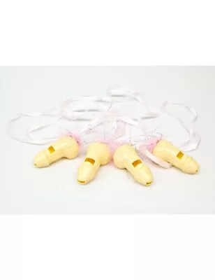Bachelorette / Hens Night Party Supplies Willie Whistles On Ribbon (Pack Of 4) • $12.95