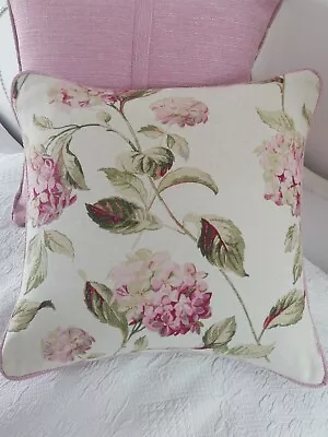  Cushion Cover In Laura Ashley Hydrangea Pink Fabric 16  Piped & Back In Pink  • £14.99