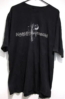 Harley Davidson FAT BOY FOR LIFE T-shirt 2XL Mason City Iowa 2007 Biker Black • $12