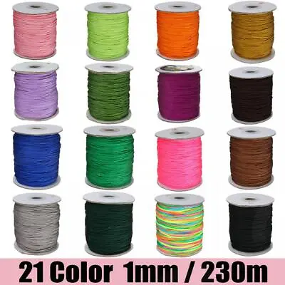 £6.99 • Buy 230m Nylon Cord Thread Chinese Knot Macrame Beading Bracelet Braided DIY 1mm