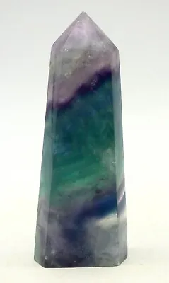 Rainbow Fluorite Crystal Point Purples Greens Freestanding 122 Gm 9.5 X 3.6 Cm • £24