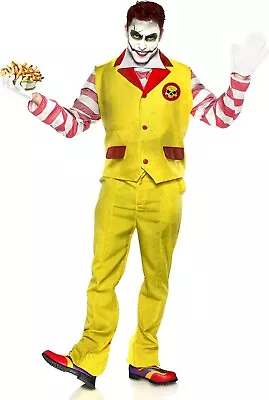 Seeing Red Evil Fast Food Clown Men's Adult Halloween Costume Plus Size XXL • $46.95