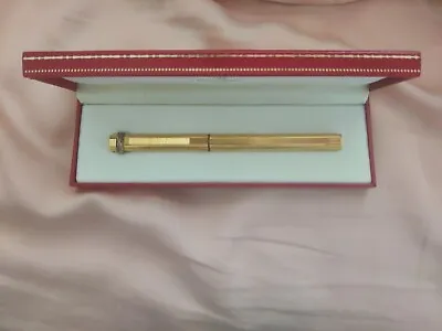 Vintage Must De Cartier Paris Gold Plated Red Lacquer Pen Personalized  • $169