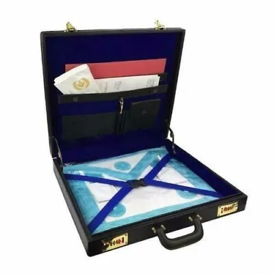 Masonic Regalia Mason MM/WM Apron Hard Case/Briefcase In Imitation Leather • $174.95