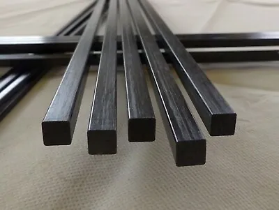 800mm Lengths Square Solid Pultruded Carbon Fibre Rods : 4 6 8mm • £13.75