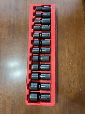 Snap-On 312IPL 12 Piece Shallow Impact Swivel Socket Set 1/2” Drive 6-Point SAE • $499.99