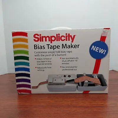 $129.99 • Buy Simplicity Bias Tape Maker Custom Single Fold Save Money DIY Sew New Open Box 