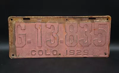 1929 COLORADO License Plate # G 13 835 • $29.99