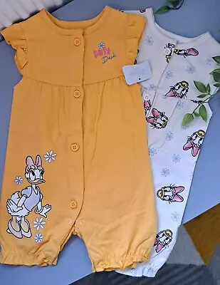 Baby Girl 6-9 Months BNWT Disney Daisy Duck Supersoft Romper Set • £2.70