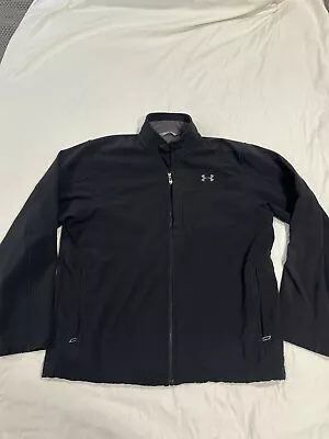 Under Armour Jacket Mens Size X-Large Black Softshell Coat ColdGear Drawstring • $24.95