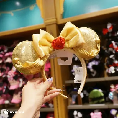 Disney Parks Beauty And The Beast Belle Minnie Mouse Ears Bow Mickey Headband US • $17.55