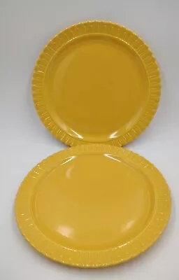 Vintage Vistosa Taylor Smith & Taylor 2 Yellow Dinner Plates 10 Inch TS &T • $32.56