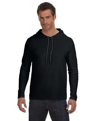 Gildan 987AN Mens Long Sleeve Lightweight Ringspun Cotton Hooded T-Shirt • $18.18