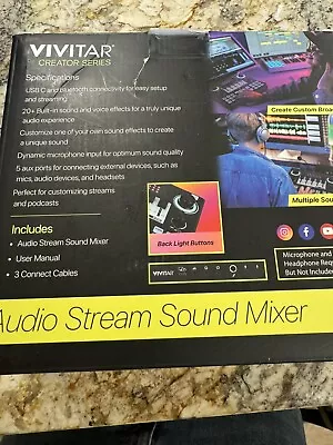 Vivitar Creator Series Audio Stream Sound Mixer USB-C Bluetooth Voice Effects  • $19